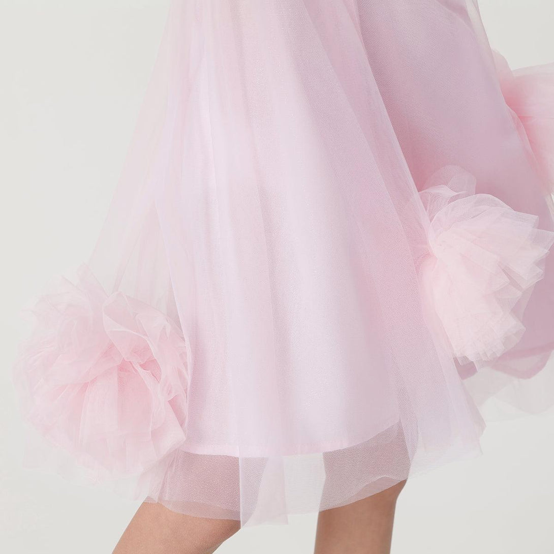 Girls Flower Dress Hem Tulle Dress 240873 - MARC&JANIE