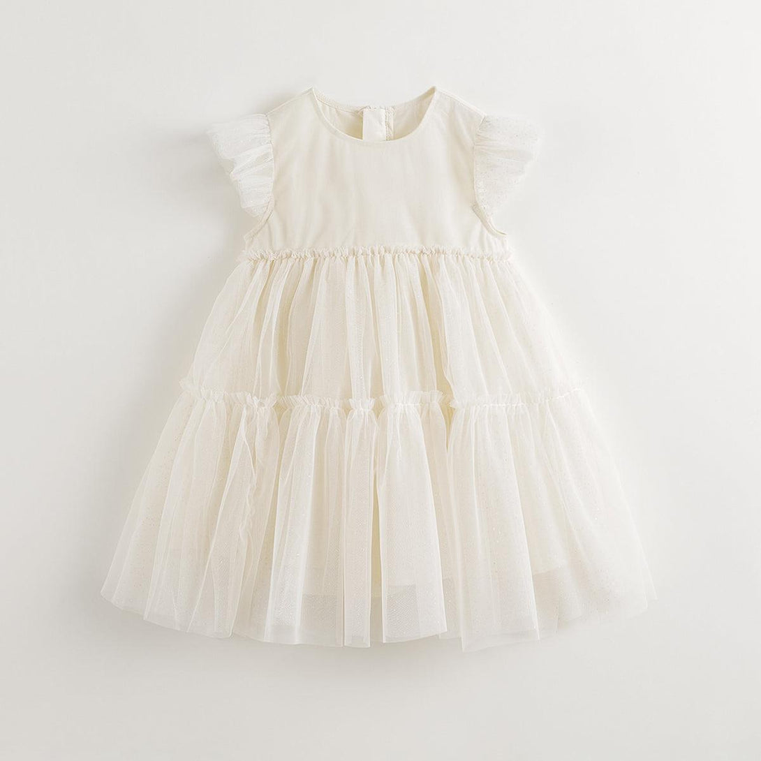 Girls Flutter Sleeve Mesh Cake Dress 240863 - MARC&JANIE