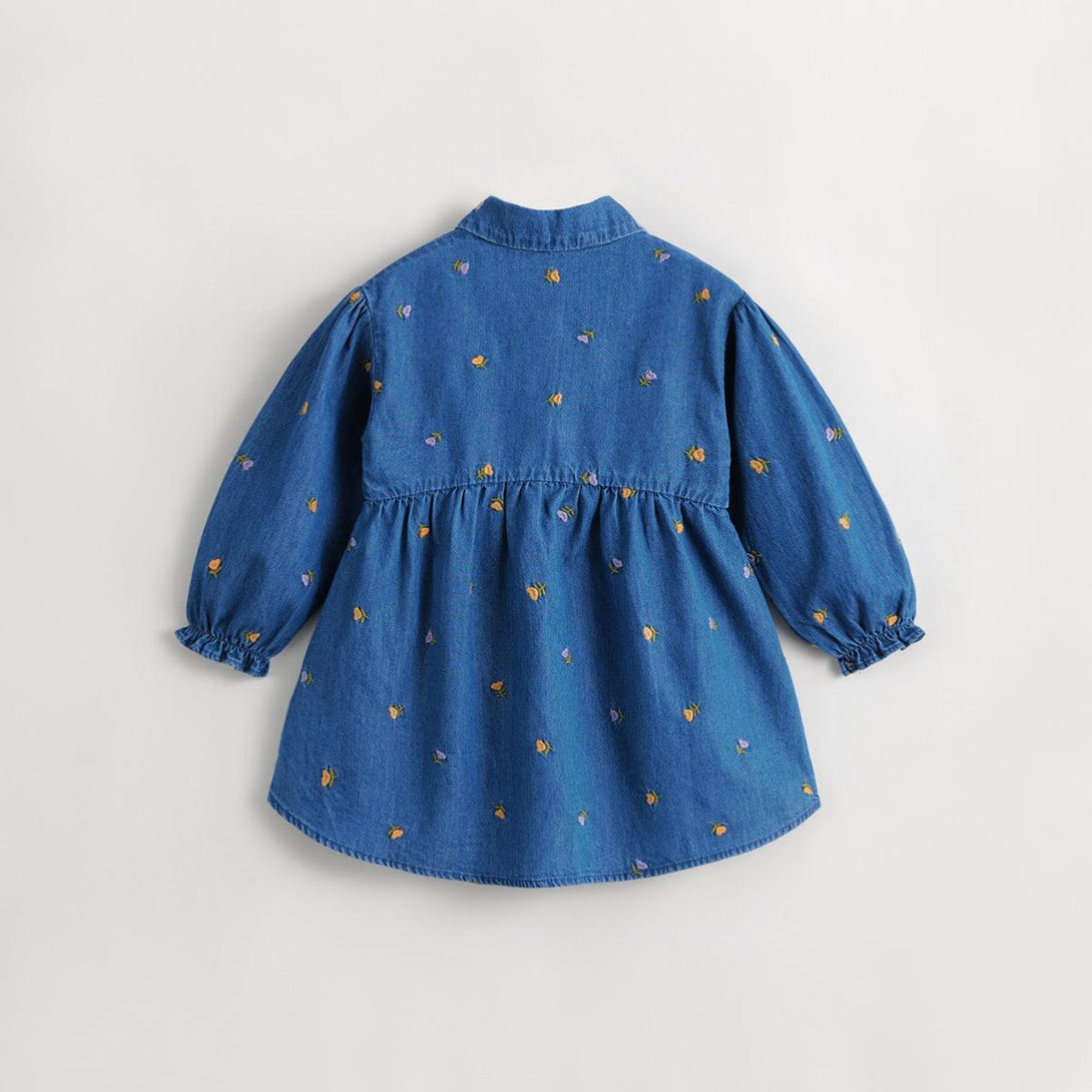 MARC&JANIE Girls Full Bottom Embroidered Skirt Kids Cotton Denim Dress for Autumn 231709 - MARC&JANIE