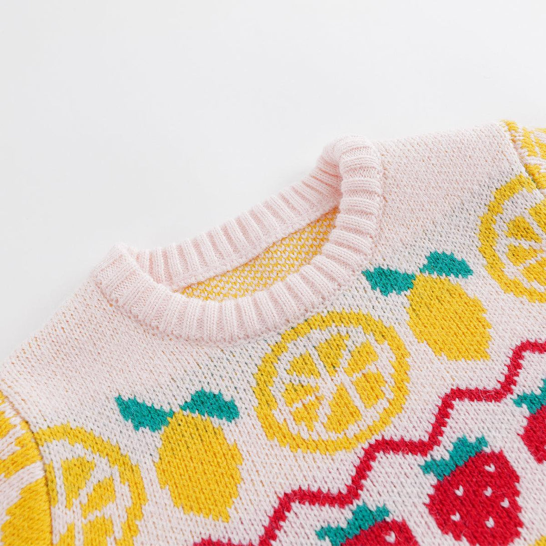 MARC&JANIE Girls Fun Fruit Warm Knit Sweater for Winter 231312 - MARC&JANIE