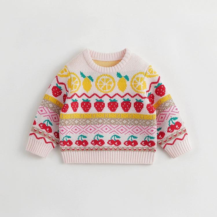 MARC&JANIE Girls Fun Fruit Warm Knit Sweater for Winter 231312 - MARC&JANIE