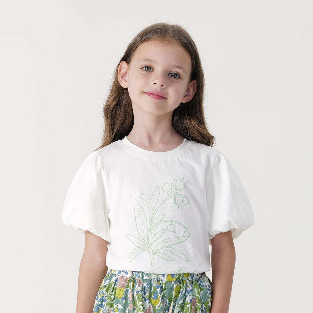 Girls Lily Valley Bubble Sleeve T-shirt 240566 - MARC&JANIE