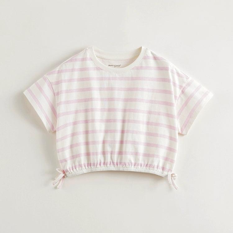 Girls Loose Striped Short Cotton Sleeve T-Shirt 240785 - MARC&JANIE