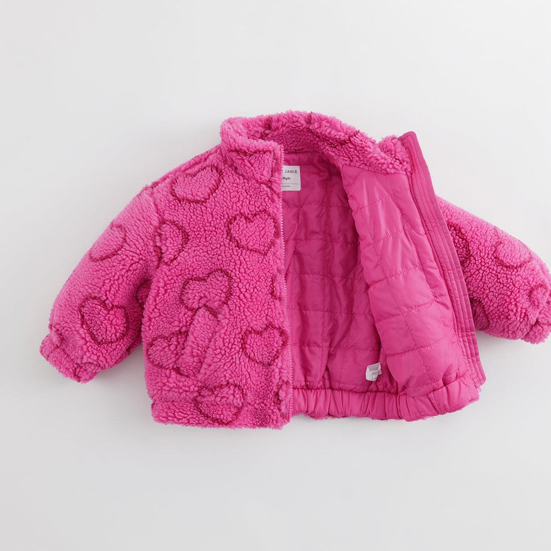 MARC&JANIE Girls Love Faux Lamb's Wool Collar Jacket for Autumn & Winter 231351 - MARC&JANIE