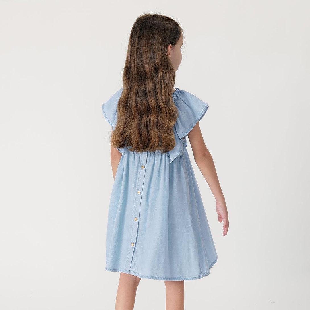 Girls Lyocell Flutter Sleeve Dress 240651 - MARC&JANIE