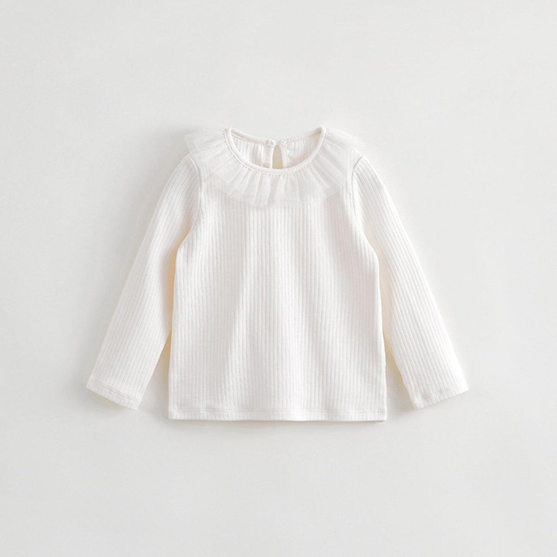 Girls Mesh Lace Collar Long Sleeve T-shirt 231526 - MARC&JANIE