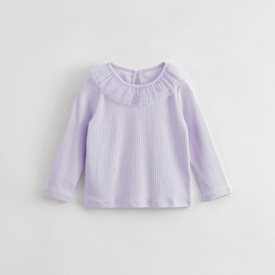 Girls Mesh Lace Collar Long Sleeve T-shirt 231526 - MARC&JANIE