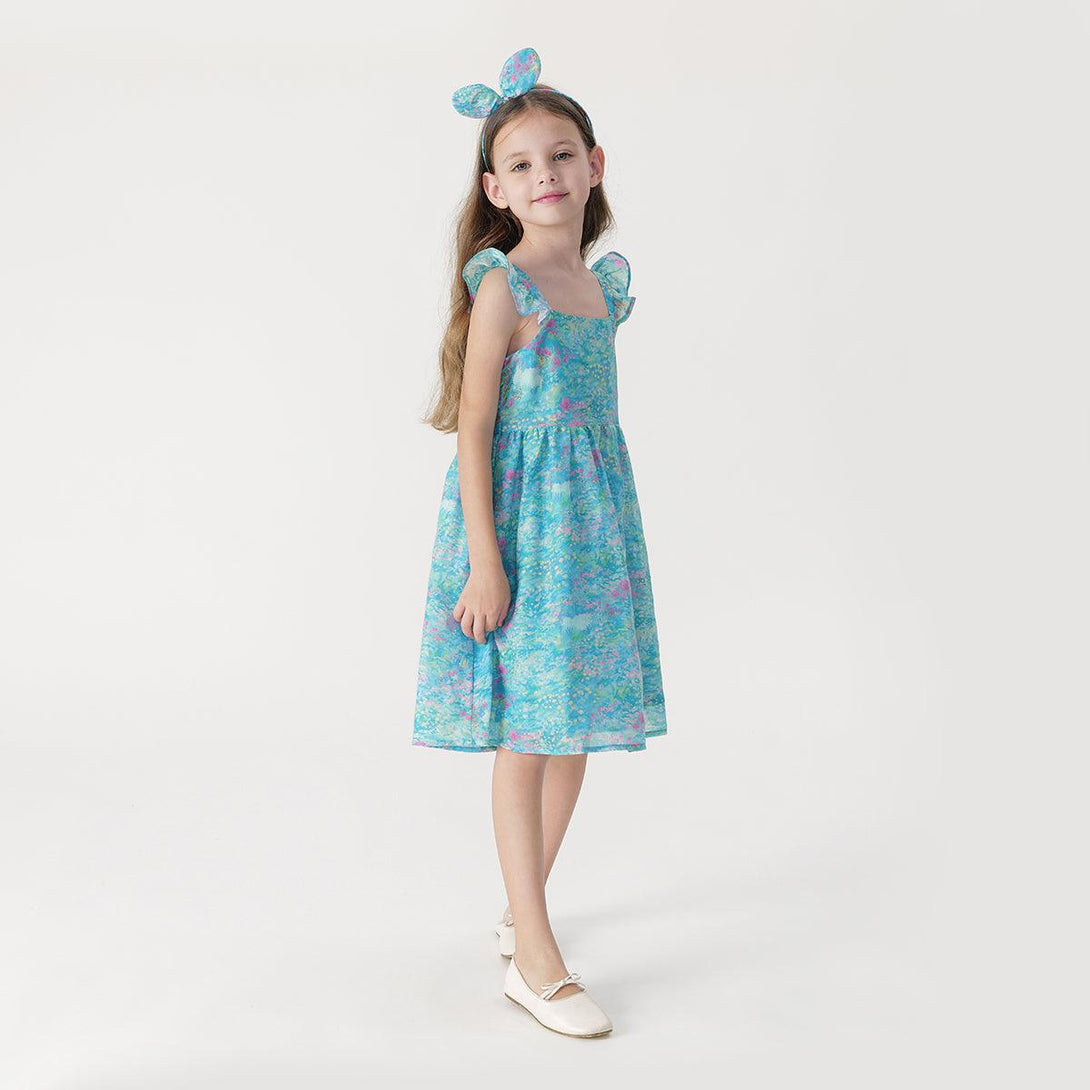 Girls Monet Garden Flutter Sleeve Dress 240370 - MARC&JANIE