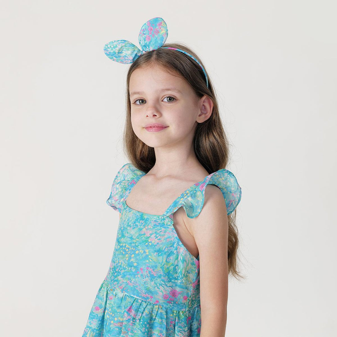 Girls Monet Garden Flutter Sleeve Dress 240370 - MARC&JANIE