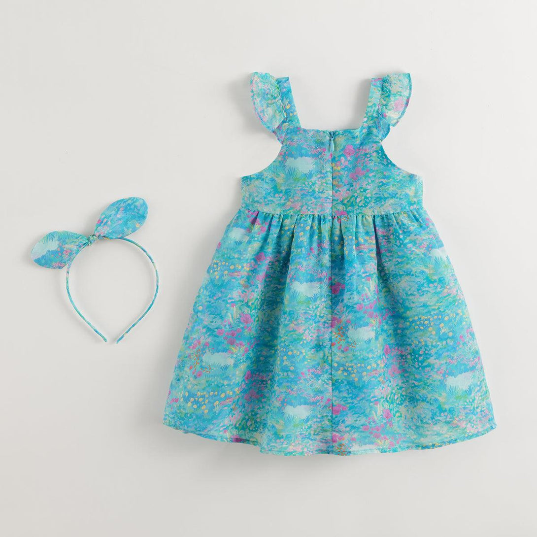 Girls Monet Garden Flutter Sleeve Dress 240370 - MARC&JANIE