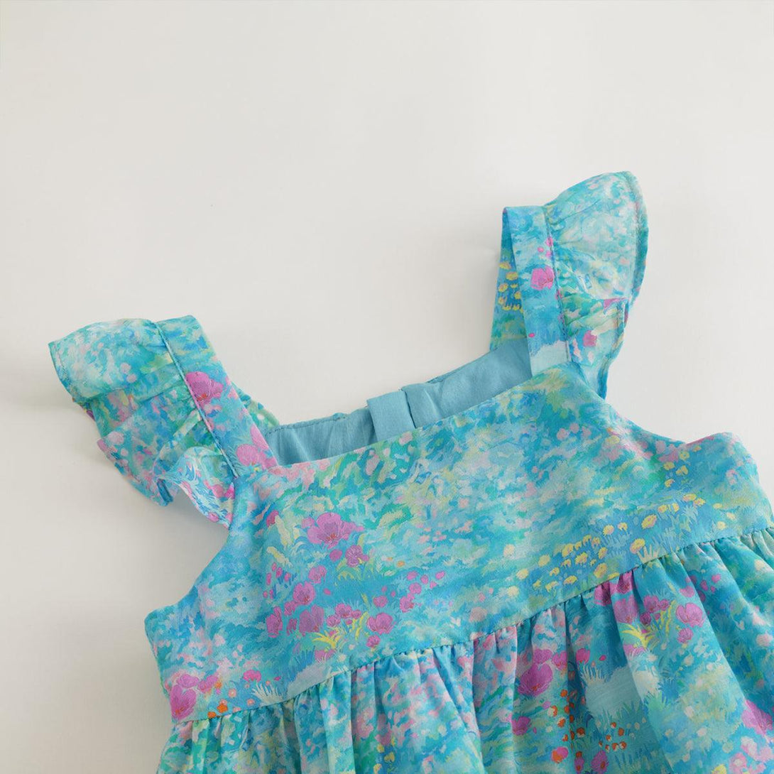 Girls Monet Garden Flutter Sleeve Dress 240370 - MARC&JANIE