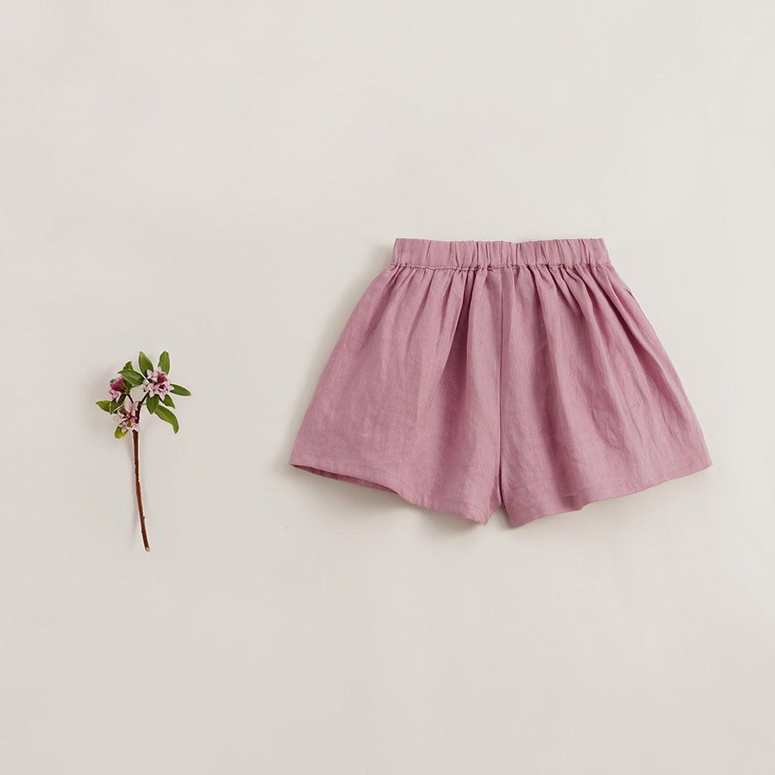 MARC&JANIE LUFU French Series Girls Summer Natural Linen Breathable Short Pants 230886 - MARC&JANIE