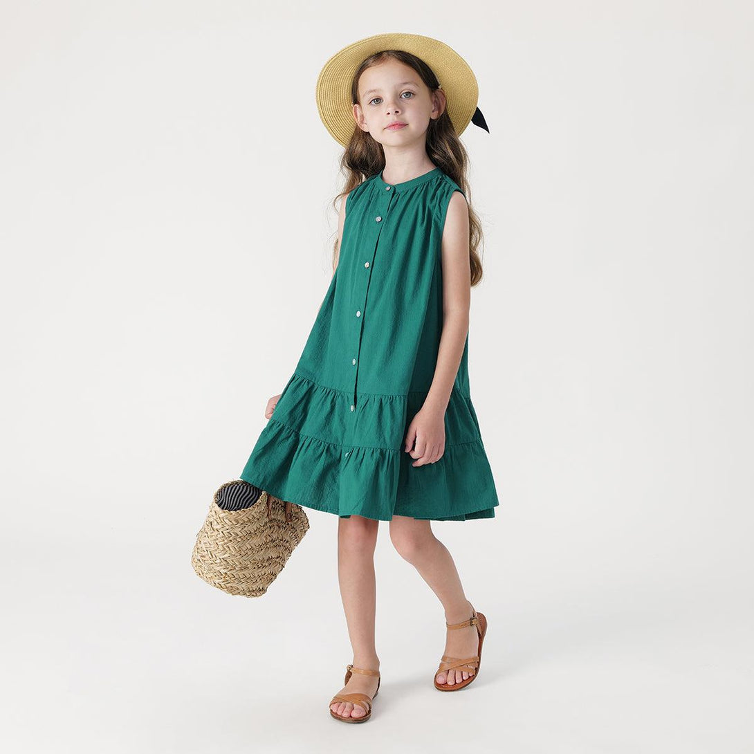 Girls Patchwork Ruffle Edge Cotton Vest Dress 240868 - MARC&JANIE