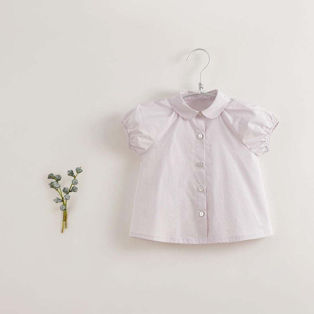 Girls Doll Collar Pure Cotton Half Sleeves Shirts 230096 - MARC&JANIE