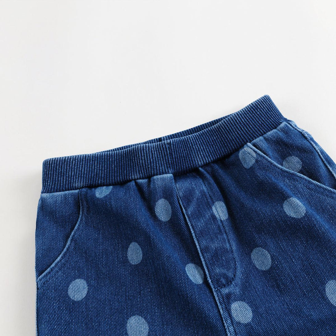 MARC&JANIE Girls Fun Polka Dot Stretch Micro Jeans Children's Pants for Autumn 231720 - MARC&JANIE