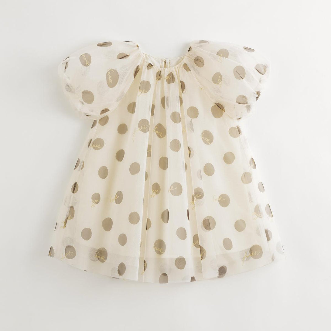 Girls Polka Dot Tulle Bubble Sleeve Dress 240729 - MARC&JANIE