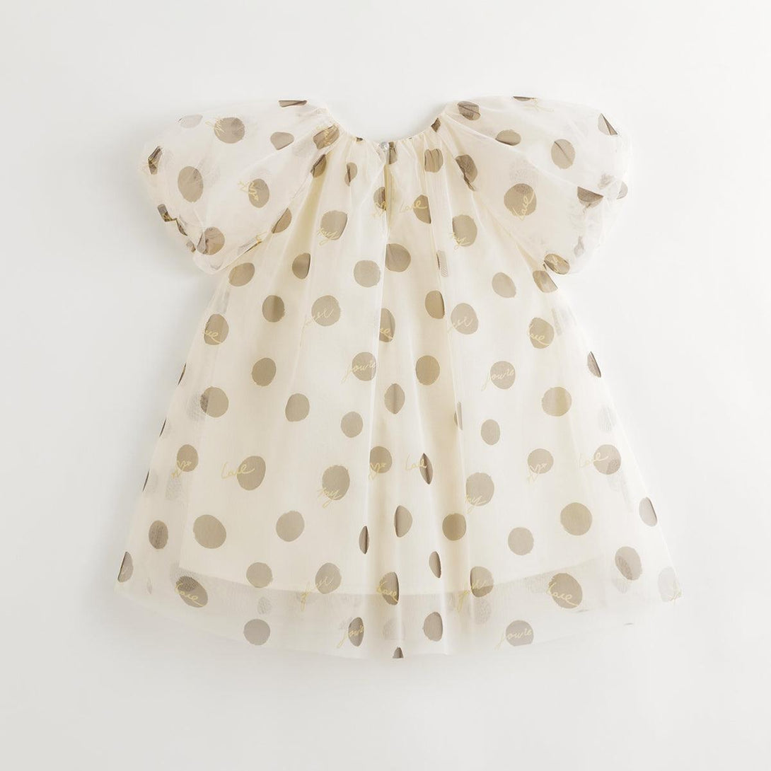 Girls Polka Dot Tulle Bubble Sleeve Dress 240729 - MARC&JANIE