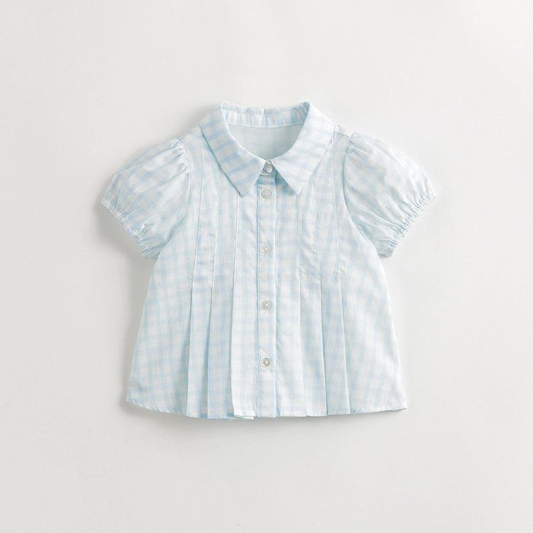 Girls Sweet Bubble Sleeve Short Sleeve Shirt Blouse 240602 - MARC&JANIE