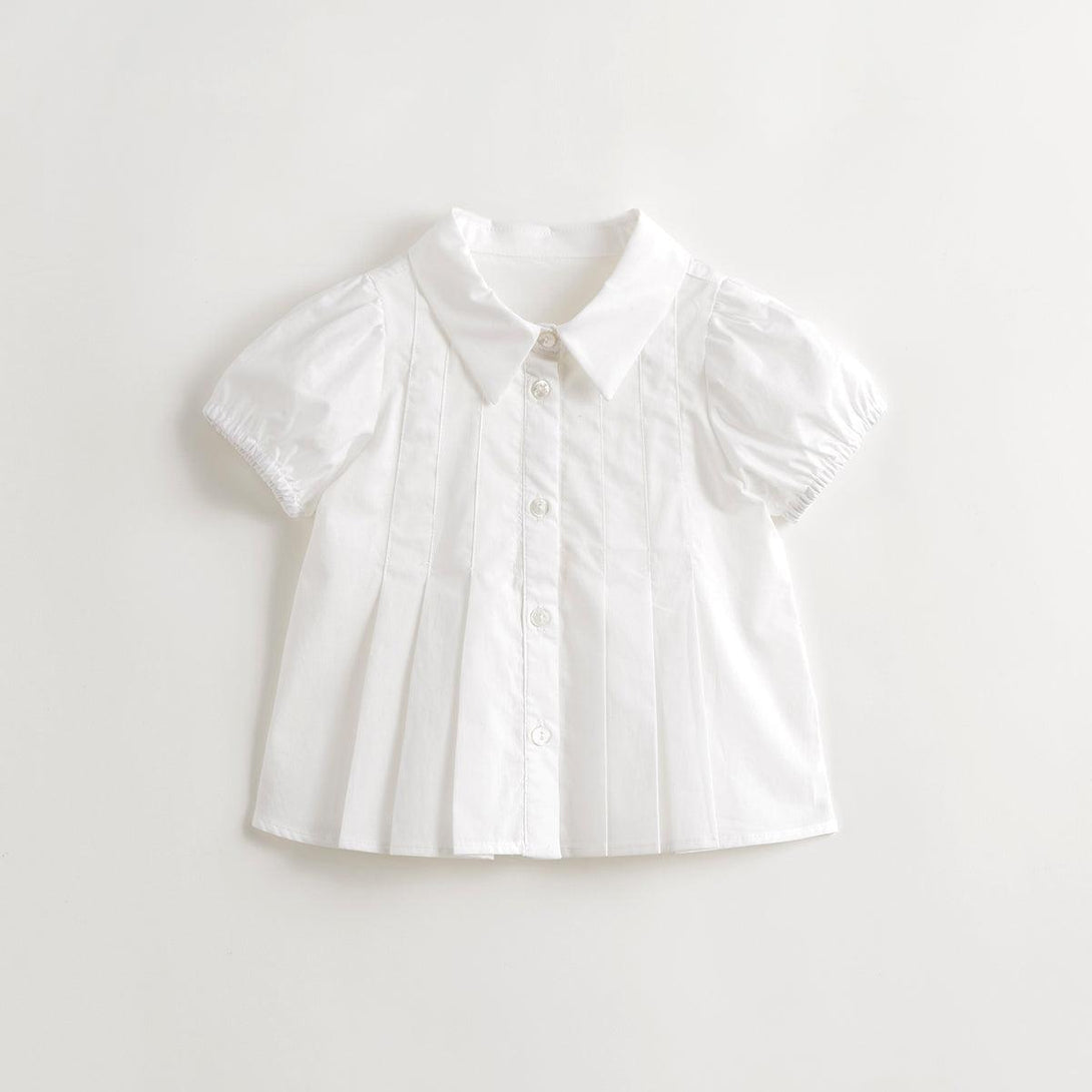 Girls Sweet Bubble Sleeve Short Sleeve Shirt Blouse 240602 - MARC&JANIE