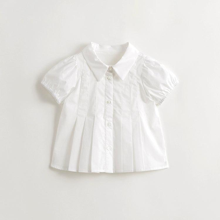 Girls Sweet Bubble Sleeve Short Sleeve Shirt Blouse 240602 - MARC&JANIE