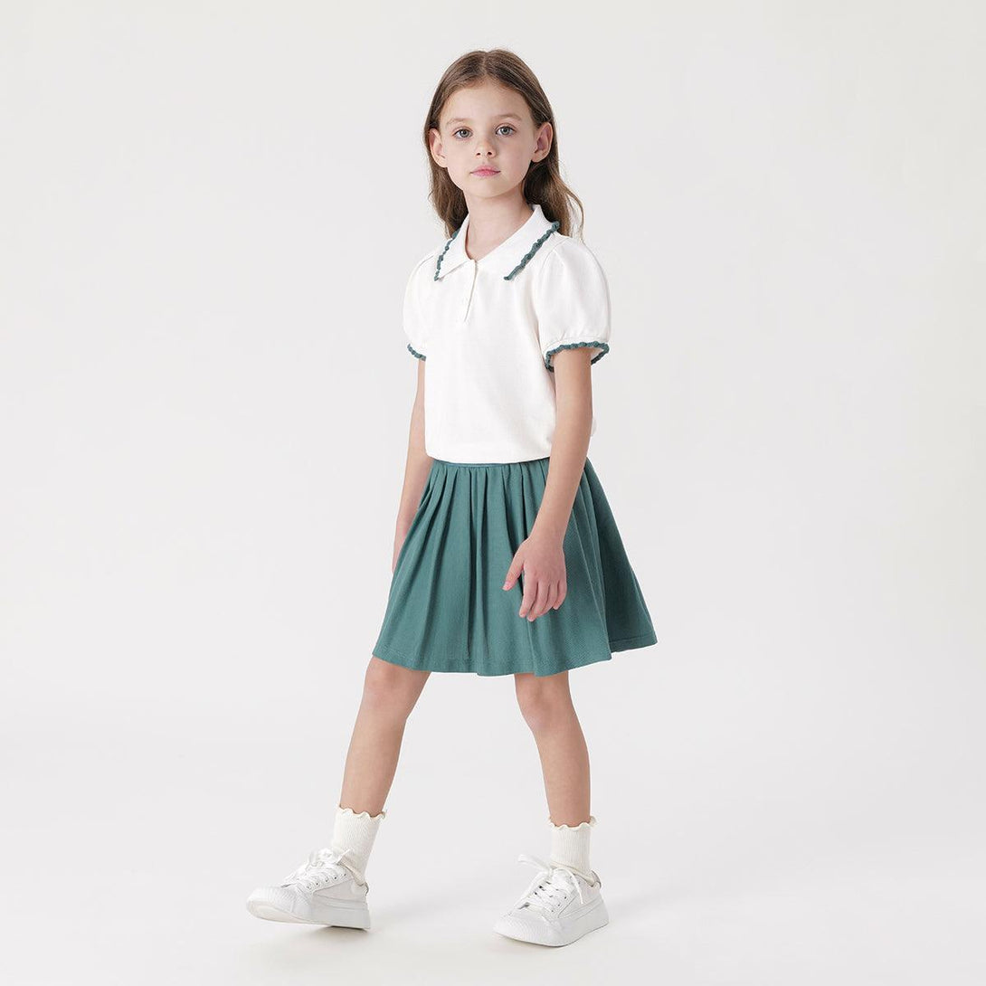 Girls POLO Collar Collegiate Cotton Skirt Sets 230581 - MARC&JANIE