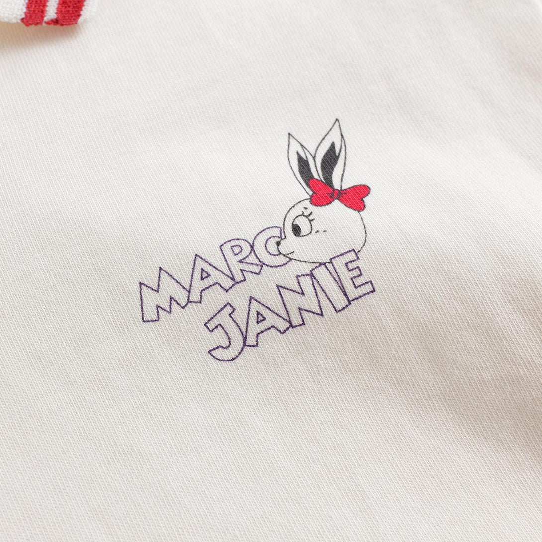 MARC&JANIE Girls Cotton College style Rabbit Print Polo Neck T-shirt for Autumn 231361 - MARC&JANIE