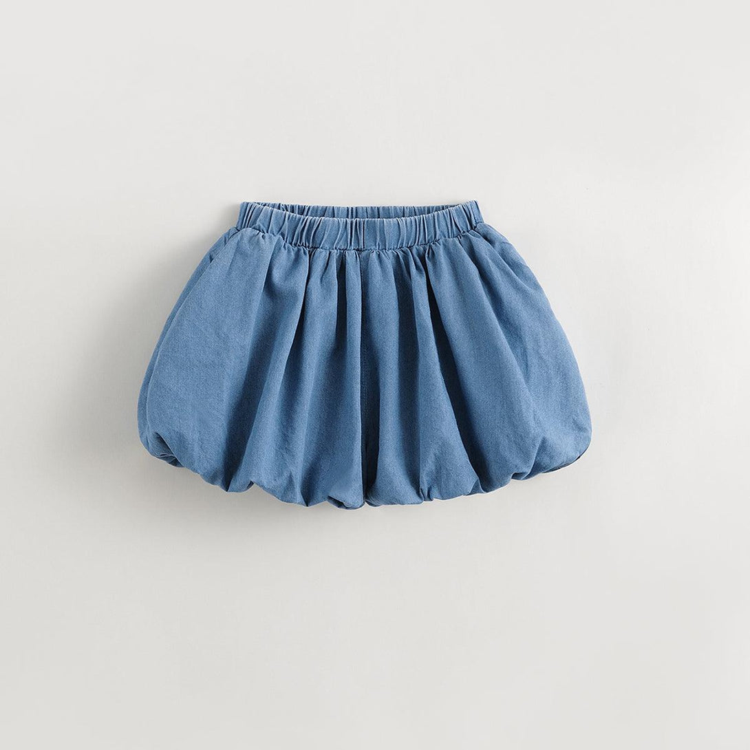 Girls Pure Cotton Bubble Denim Shorts 240723 - MARC&JANIE