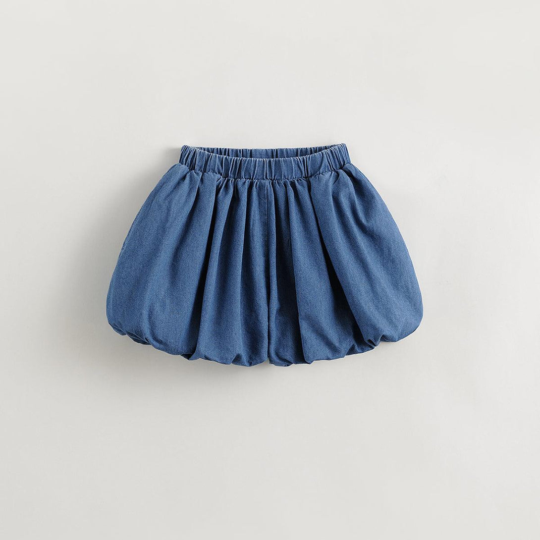 Girls Pure Cotton Bubble Denim Shorts 240723 - MARC&JANIE