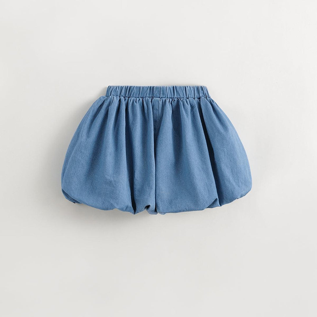 Girls Pure Cotton Bubble Denim Shorts 240723 - MARC&JANIE