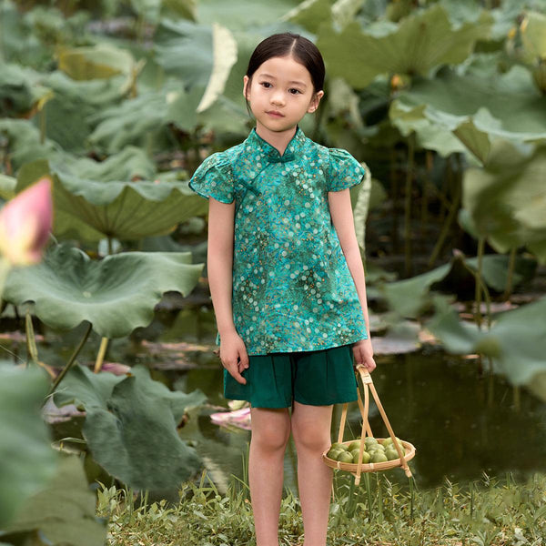 Girls Qipao Short Sleeve Set 240699 - MARC&JANIE