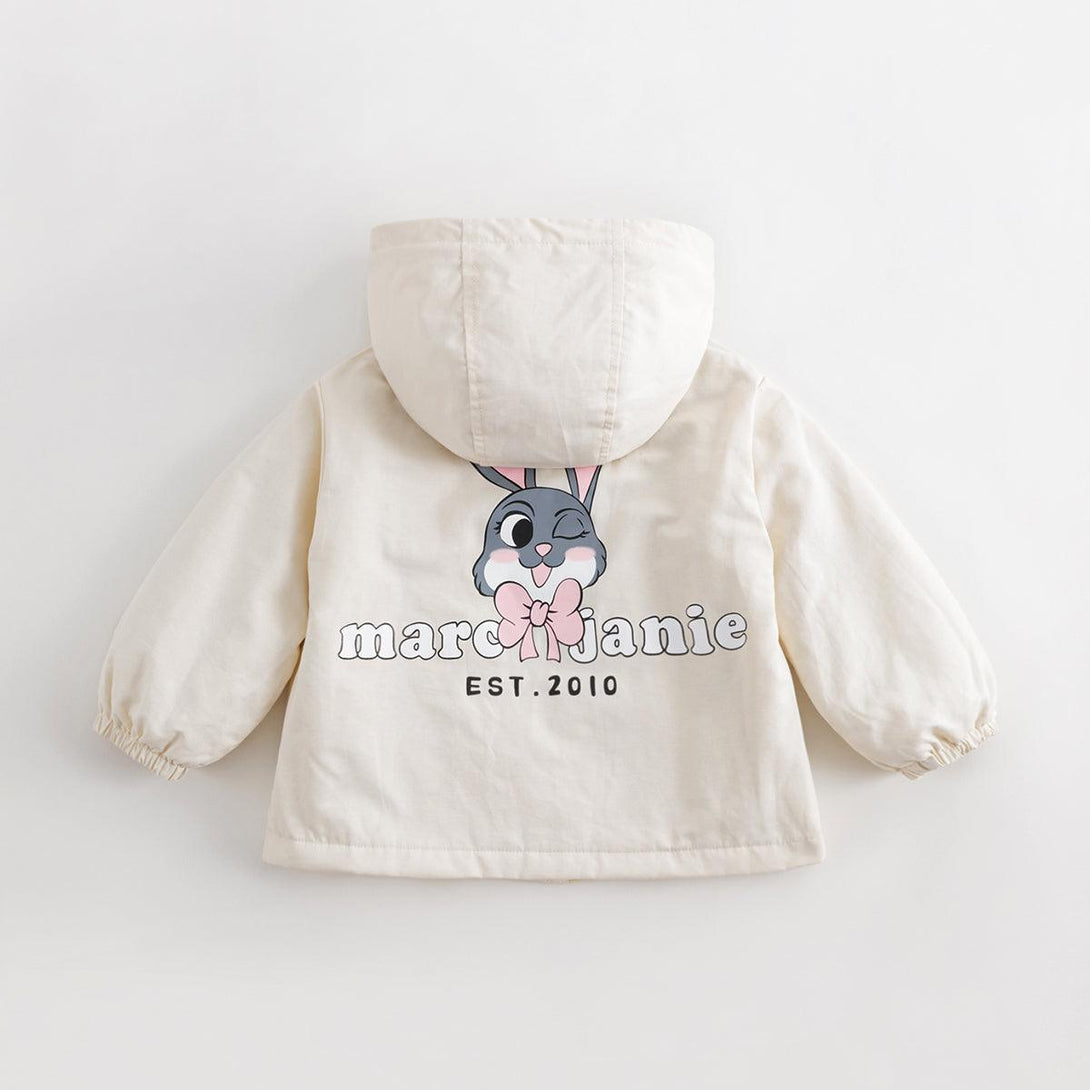 MARC&JANIE Girls Rabbit Hooded Waisted Trench Coat Outerwear & Jackets for Autumn 231631 - MARC&JANIE