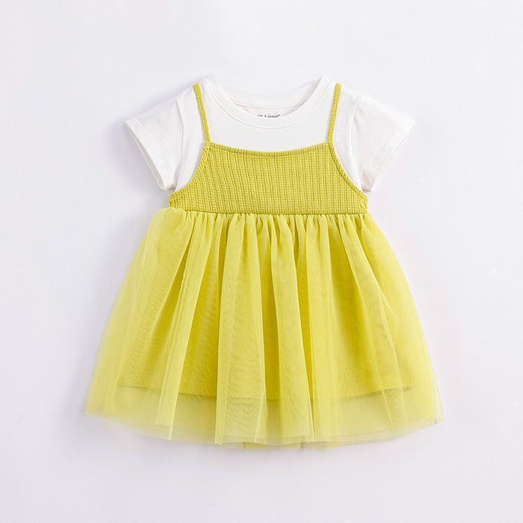 Girls Short Sleeve Mesh Dress 230907 - MARC&JANIE