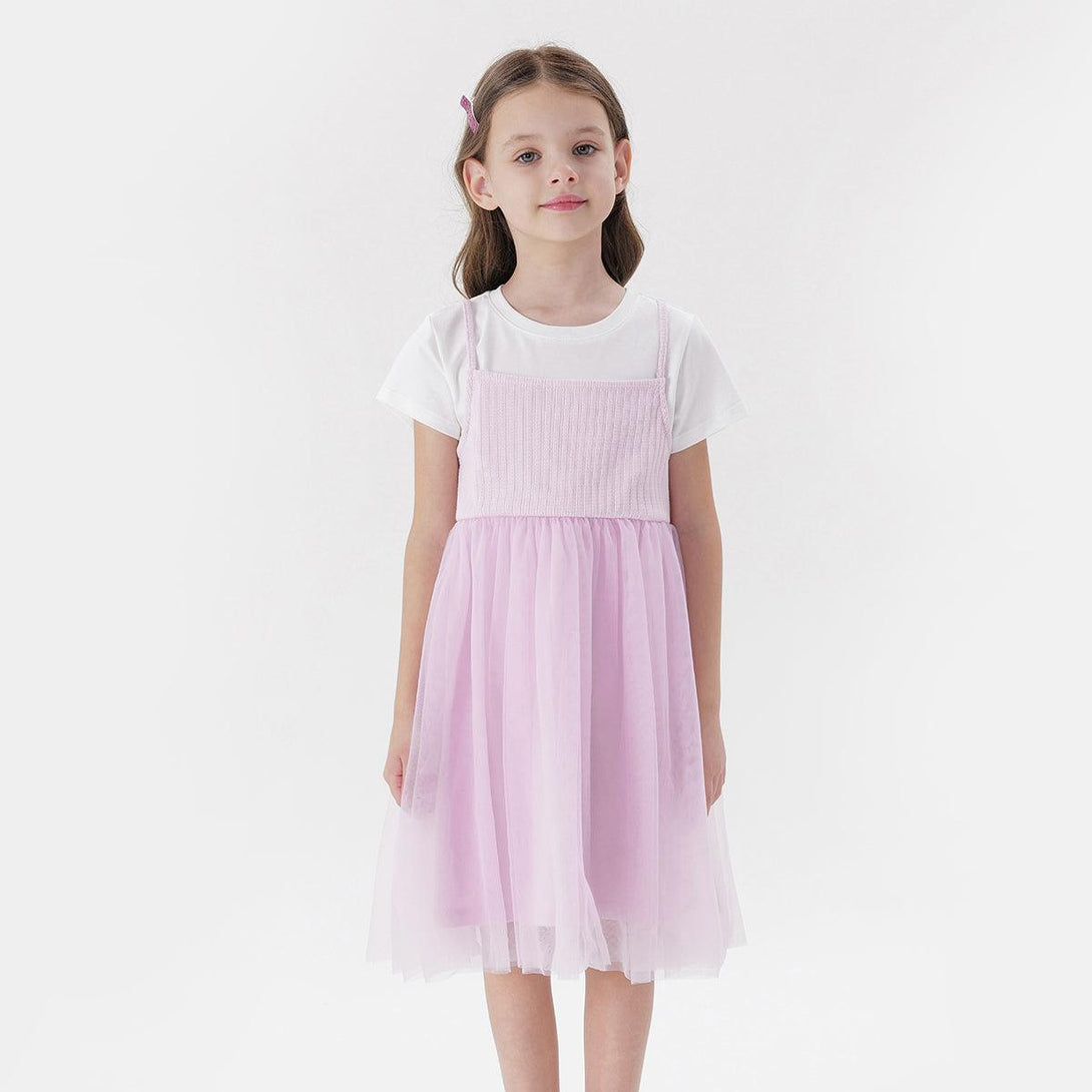 Girls Short Sleeve Mesh Dress 230907 - MARC&JANIE