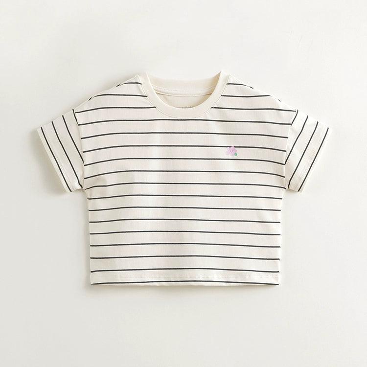 Girls Striped Crew-Neck Short-Sleeved T-Shirt 240768 - MARC&JANIE