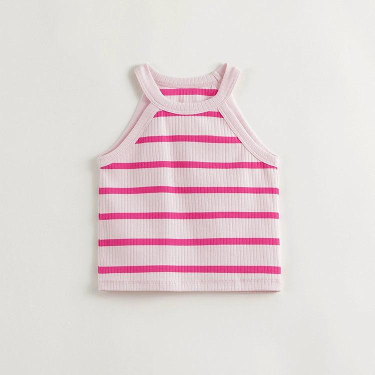 Girls Stylish Striped Halter Neck Tank Top Children's Camisole Top 240608 - MARC&JANIE