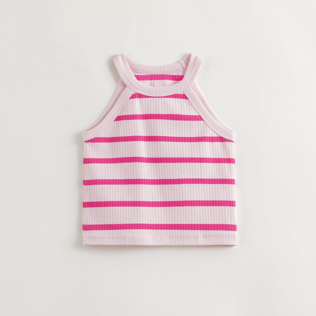 Girls Stylish Striped Halter Neck Tank Top Children's Camisole Top 240608 - MARC&JANIE