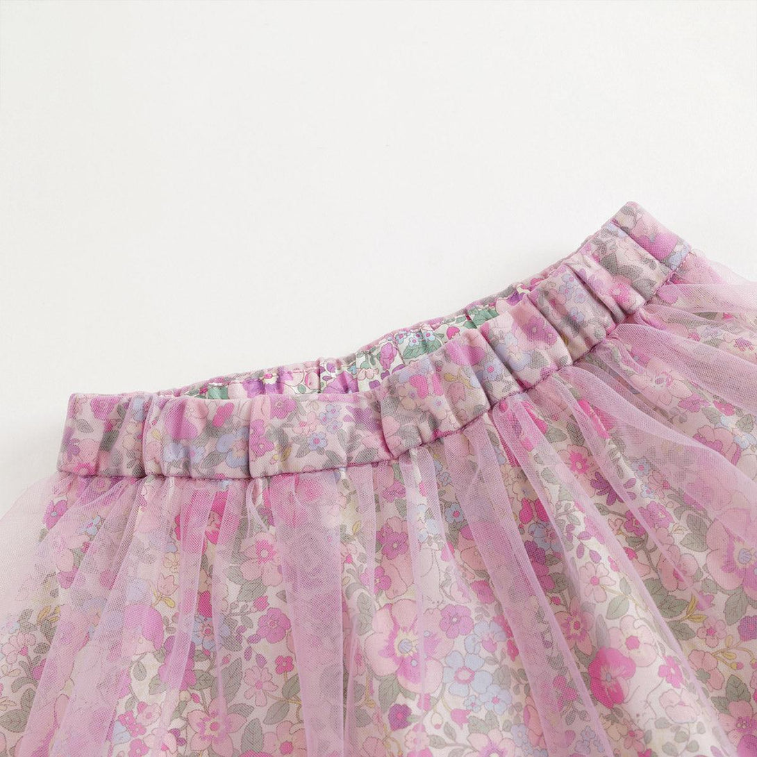 MARC&JANIE Girls Sweet Floral Mesh Lace Skirt Halter Skirt Children's Skirt for Summer 240718 - MARC&JANIE