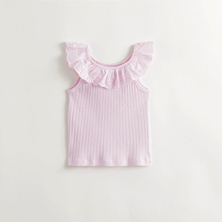 Girls Sweet Lace Collar Pure Cotton Tank Top 240727 - MARC&JANIE