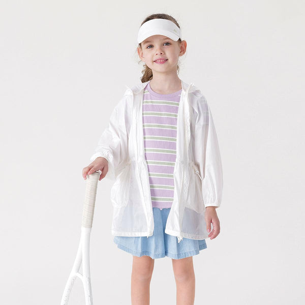 MARC&JANIE Girls Ultra-Light Breathable Hooded Sun Protection Clothing for Summer 240828 - MARC&JANIE