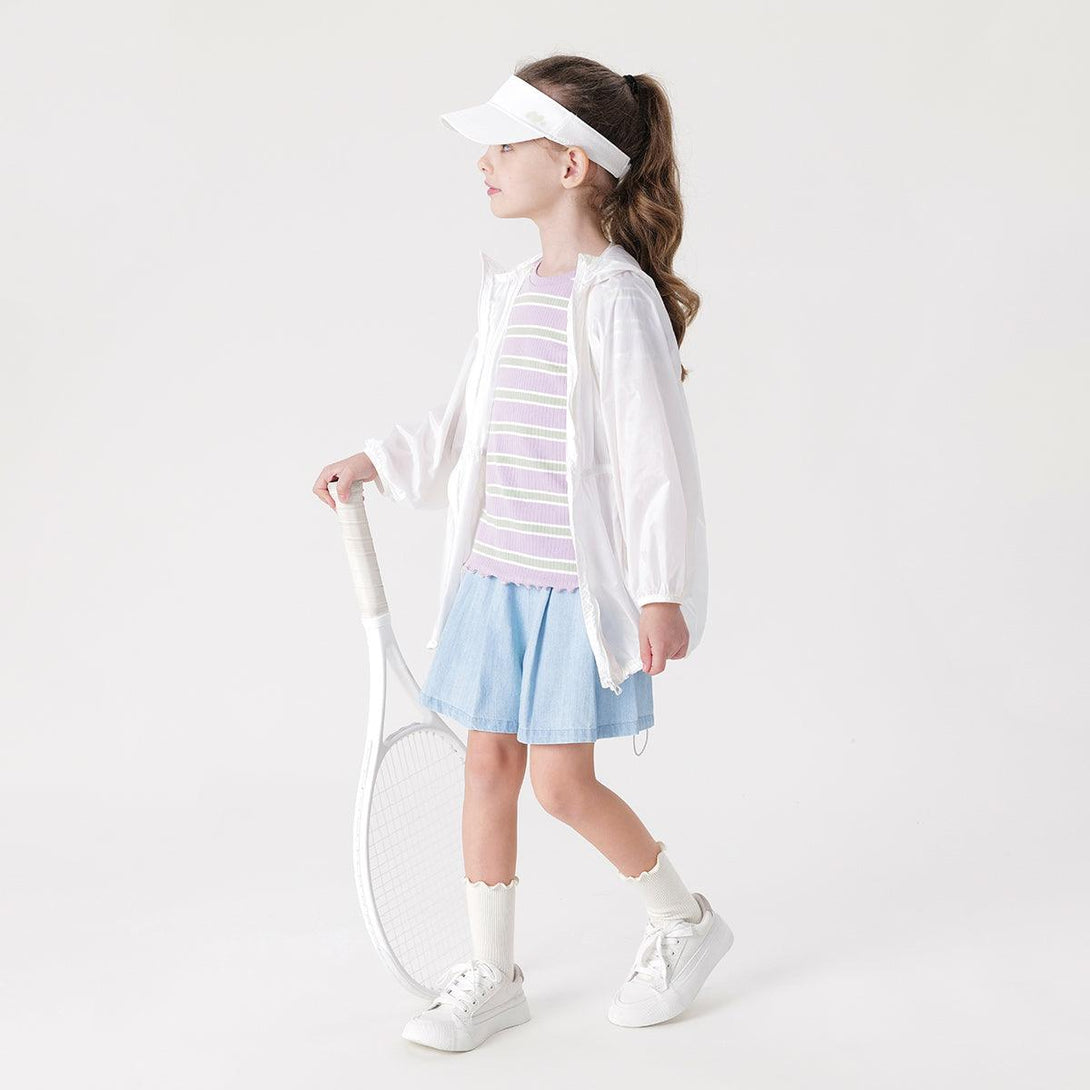 MARC&JANIE Girls Ultra-Light Breathable Hooded Sun Protection Clothing for Summer 240828 - MARC&JANIE