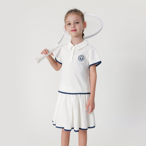 Girls Vibrant Campus Short Sleeve Skirt Set 240598 - MARC&JANIE