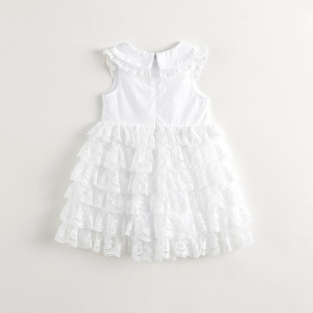 Girls White Lace Mesh Dress Princess Dress 240665 - MARC&JANIE