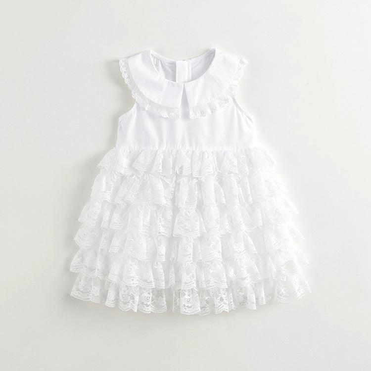 Girls White Lace Mesh Dress Princess Dress 240665 - MARC&JANIE