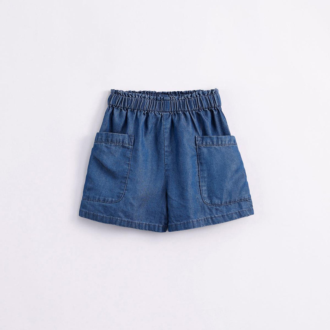 Girls Wood Ear Edge Large Pocket Denim Shorts 240655 - MARC&JANIE