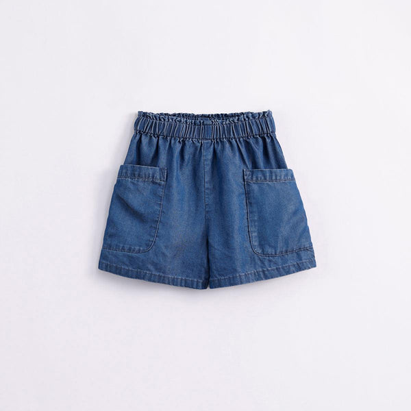 Girls Wood Ear Edge Large Pocket Denim Shorts 240655 - MARC&JANIE