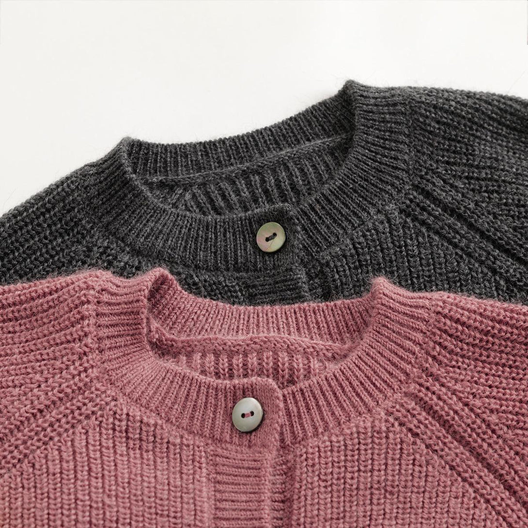 MARC&JANIE Girls Wool Soft Slightly Stretch Crew Neck Sweater for Autumn French Series 231927 - MARC&JANIE