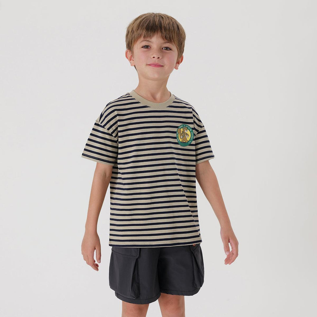 Urban Outdoor Boys Squirrel Striped Short Sleeve T-Shirt 240503 - MARC&JANIE