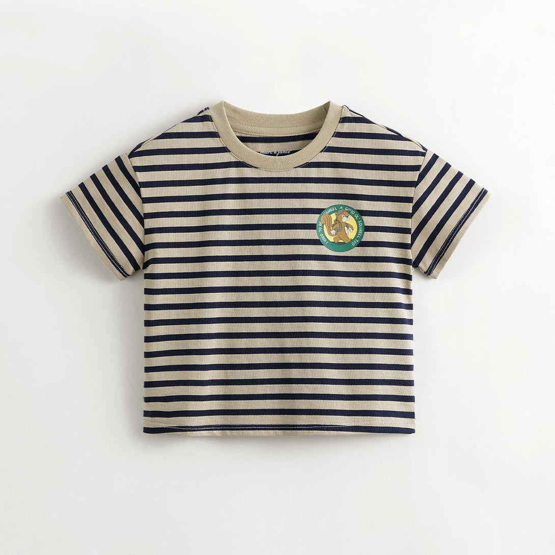 Urban Outdoor Boys Squirrel Striped Short Sleeve T-Shirt 240503 - MARC&JANIE